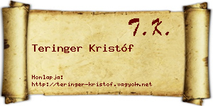 Teringer Kristóf névjegykártya