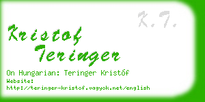 kristof teringer business card